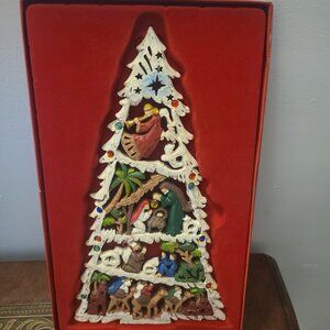 NEW A Christmas Tree NATIVITY Plaque R Fogle Dicksons Nativity Plaque 11.5”